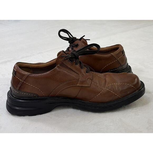 Clarks Collection Extreme Comfort Men\'s Brown Leather Shoes Size 9.5W Lace Up FS main image 8